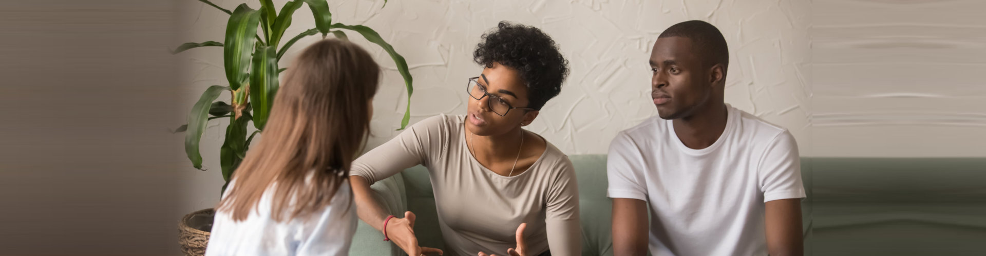 family couple counseling have conversation about problem at therapy session